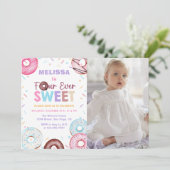 Four Ever Sweet Donut 4th Birthdayパーティー写真 招待状 (スタンド正面)