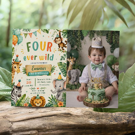 Four Ever Wild 4歳の誕生日パーティー 招待状