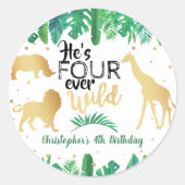 Four Ever Wild Boys 4歳の誕生日 ラウンドシール (正面)