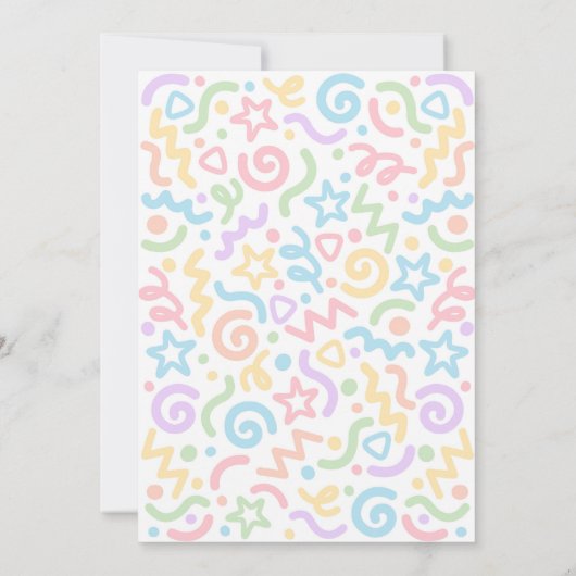 Four Ever Wild Confetti Balloon 4th Birthday 招待状 (裏面)