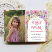 Four Ever Wild Flower 4th Birthday写真 招待状
