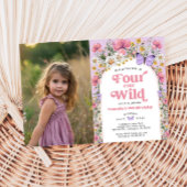 Four Ever Wild Flower 4th Birthday写真 招待状