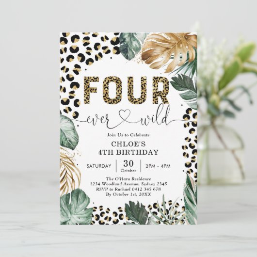 Four Ever Wild Leopard Boy 4th Birthday 招待状 (スタンド正面)