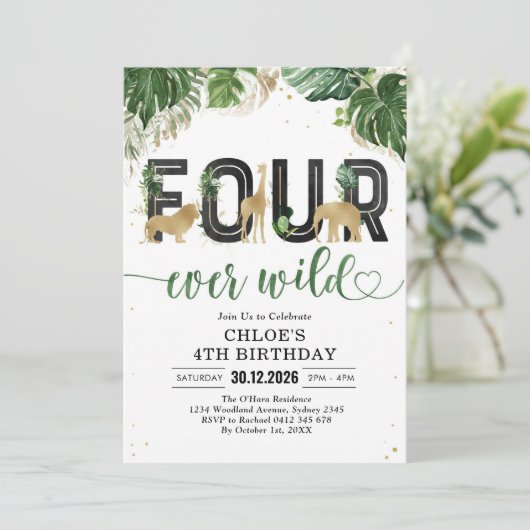 Four Ever Wild Party Animals 4th Birthday 招待状 (スタンド正面)