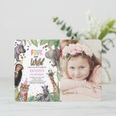 FOUR Ever Wild Safari 4th Birthday Photo 招待状 (スタンド正面)