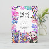 Four Ever Wild Safari Animals 4th Birthday  招待状 (スタンド正面)