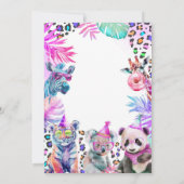 Four Ever Wild Safari Animals 4th Birthday  招待状 (裏面)