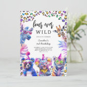 Four Ever Wild Safari Animals 4th Birthday  招待状 (スタンド正面)