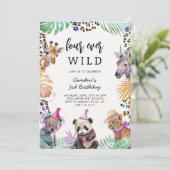 Four Ever Wild Safari Animals 4th Birthday 招待状 (スタンド正面)