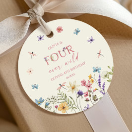 Four Ever Wild Wildflower 4歳の誕生日パーティー フェイバータグ