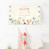 Four Ever Wild Wildflower 4歳の誕生日パーティー 横断幕 (インサイチュ)
