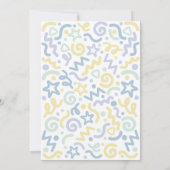 Four Ever Young Confetti Balloon 4th Birthday  招待状 (裏面)