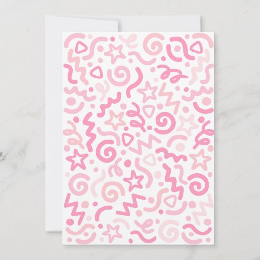 Four Ever Young Confetti Balloon 4th Birthday  招待状 (裏面)