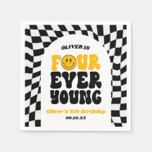 Four Ever Young Retro Fourth 4th Birthday Party