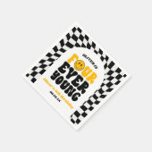 Four Ever Young Retro Fourth 4th Birthday Party スタンダードカクテルナプキン (角)