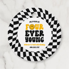 Four Ever Young Retro Fourth 4th Birthday Party フェイバータグ