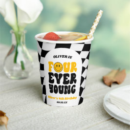 Four Ever Young Retro Fourth 4th Birthday Party 紙コップ