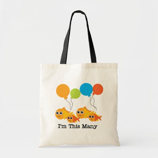 Four Fish I'm This Many T-shirts and Gives トートバッグ (正面)