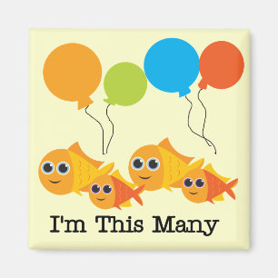 Four Fish I'm This Many T-shirts and Gives マグネット