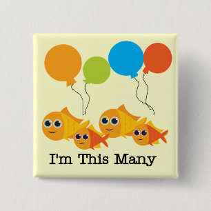 Four Fish I'm This Many T-shirts and Gives 缶バッジ
