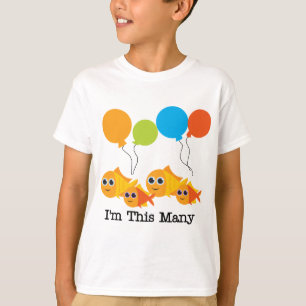 Four Fish I'm This Many T-shirts and Gives Tシャツ