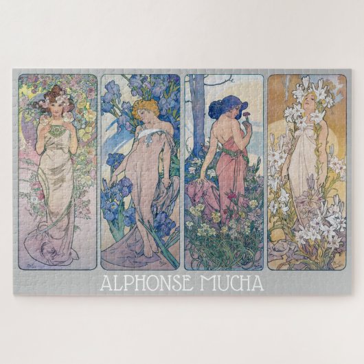 Four Flowers, Alphonse Mucha ジグソーパズル (横)