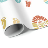 Four Footsteps Fatrhers Day Wrapping Paper ラッピングペーパー (ロールコーナー)