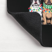 Four French Bulldog Dogs Christmas Funny Santa Rei マウスパッド (コーナー)