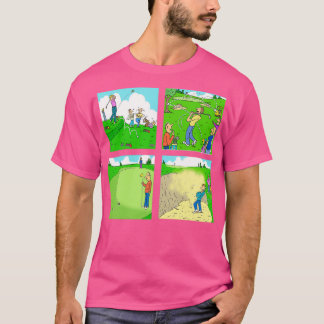 Four Fun Golf Illustration Scenes Tシャツ