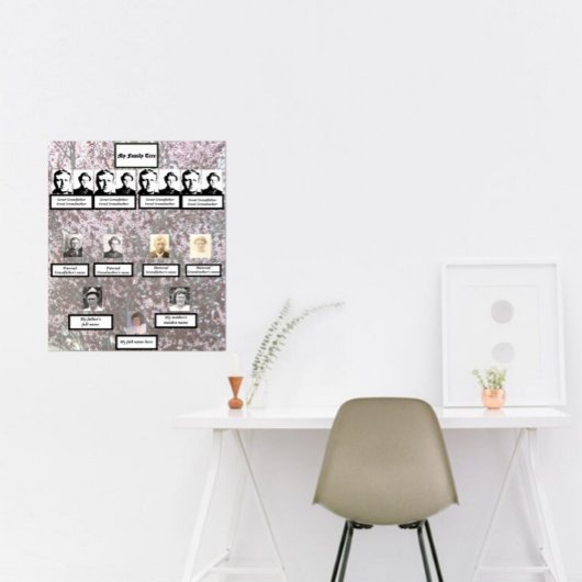 Four Generation Plum Blossom Family Tree Poster ポスター