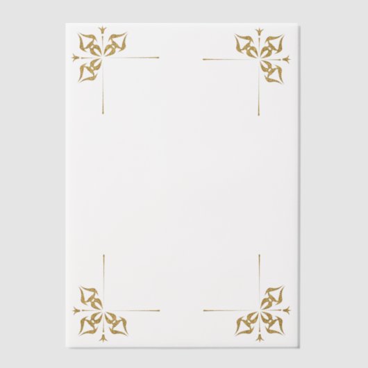 Four Gold Corners Wedding  ベラム紙招待状 (正面)