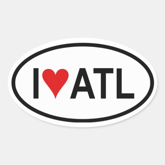 FOUR "I [ハート] Atl" 楕円形シール (正面)