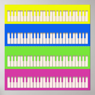 Four Keyboards Pop Art Poster ポスター