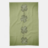 Four Leaf Clover Irish Green Design キッチンタオル (縦)