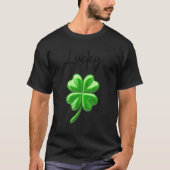 four leaf clover Shamrock lucky charm irish St Pat Tシャツ (正面)