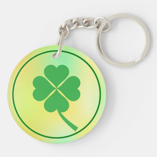 Four Leaf Clover St. Patrick's Day Design-87906 キーホルダー (裏面)
