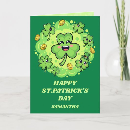 Four-Leaf Fun St. Patrick’s Day Card カード (正面)