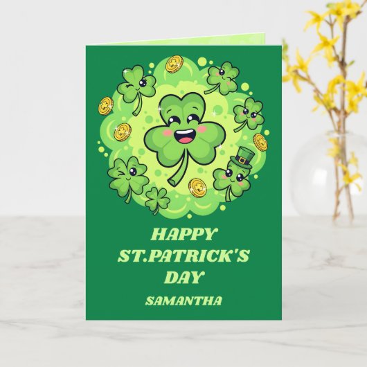 Four-Leaf Fun St. Patrick’s Day Card カード (黄色い花)