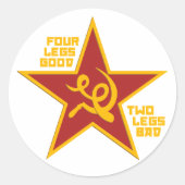 Four legs good ラウンドシール (正面)