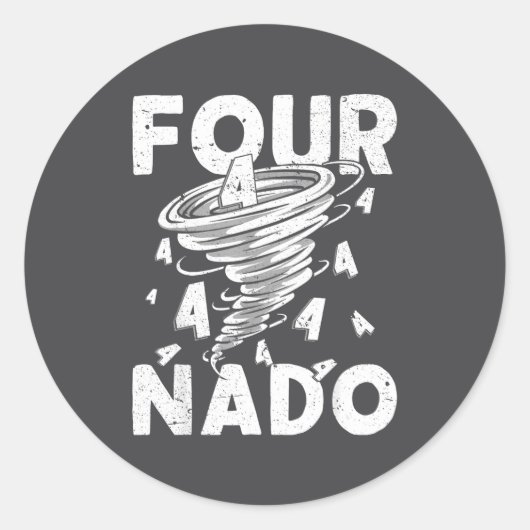Four Nado Fournado 4th Birthday 4 Years Old  ラウンドシール (正面)