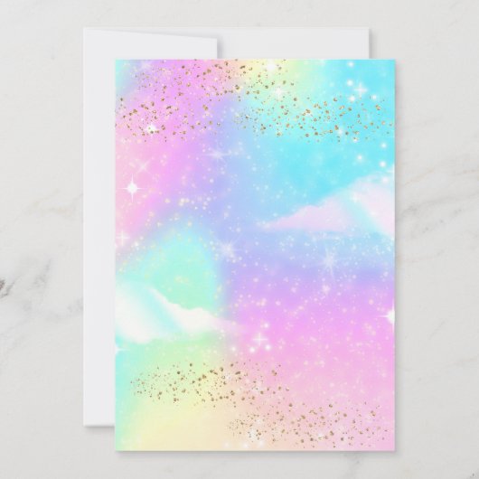 Four Nado Rainbow Glitter 4th Birthday Party  招待状 (裏面)