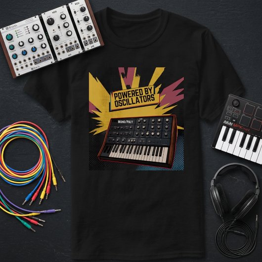 Four Oscillators, Zero Restraint – Pop-Art Synth  Tシャツ