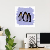 Four Penguins Poster 24X24インチ ポスター (ホームオフィス)