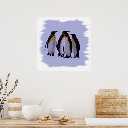 Four Penguins Poster 24X24インチ ポスター (キッチン)
