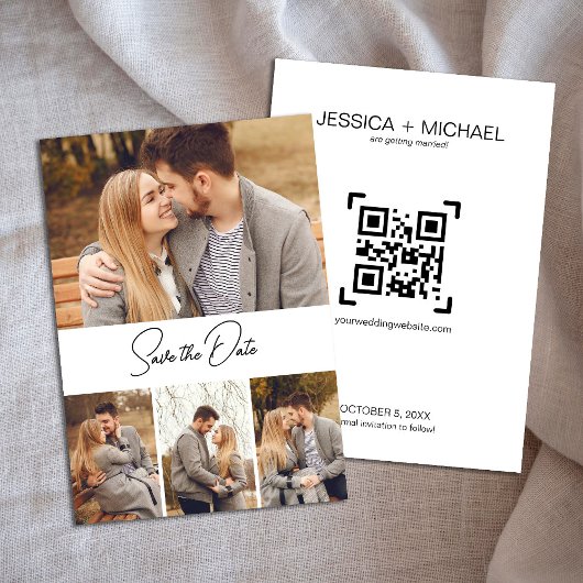 Four photo 2-sided wedding セーブザデート