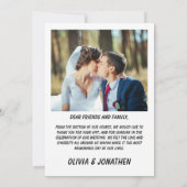 Four Photo Collage Wedding Thank You ノートカード (裏面)