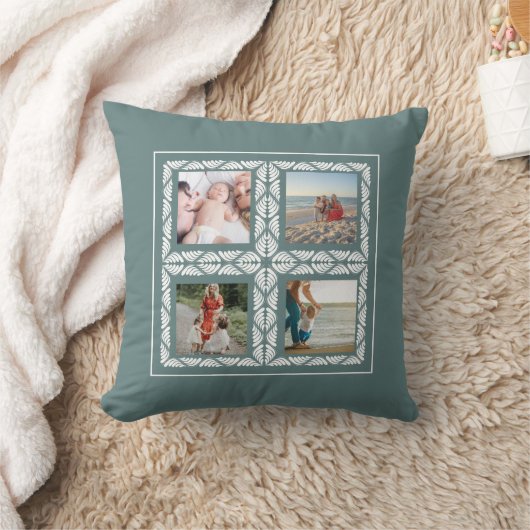 Four Photo Grid Retro Frame クッション (ブランケット)