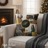 Four Photo Personalized Monogram Custom クッション