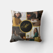 Four Photo Personalized Monogram Custom クッション (裏面)