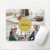 Four Photo Personalized Monogram Name Custom マウスパッド (マウス)